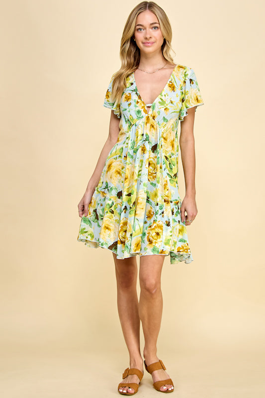 Here Comes the Sun Flutter Sleeve Dress