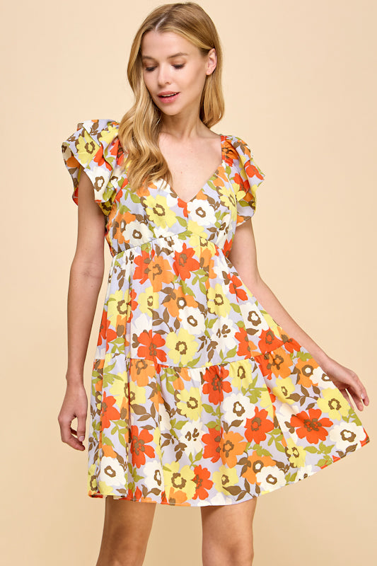 Blooming Flutter Mini Dress