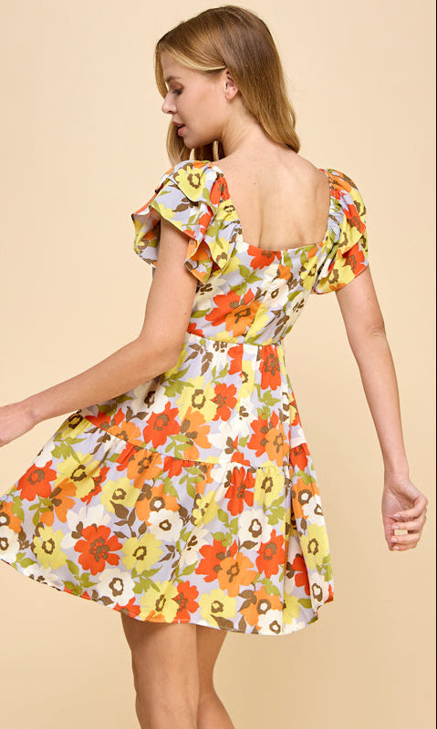 Blooming Flutter Mini Dress
