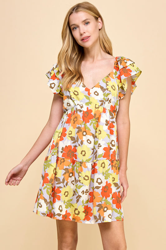 Blooming Flutter Mini Dress