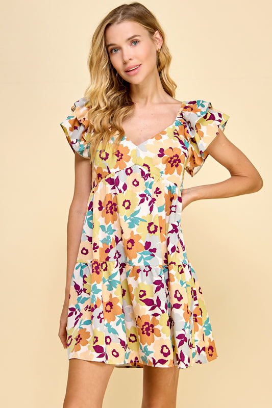 Blooming Flutter Mini Dress