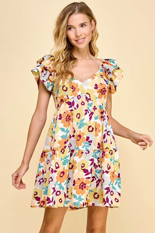 Blooming Flutter Mini Dress