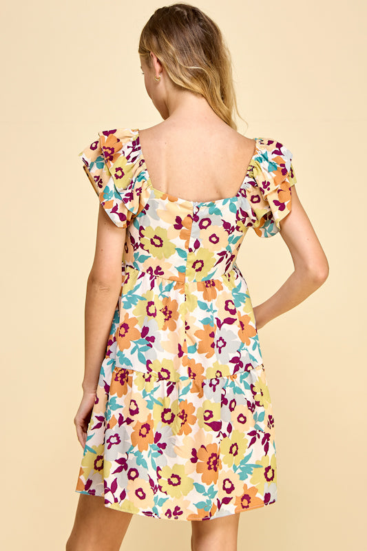 Blooming Flutter Mini Dress