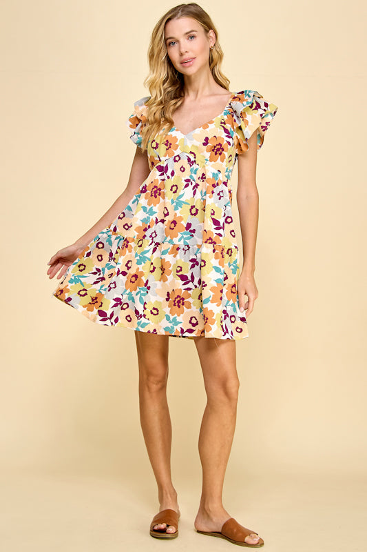 Blooming Flutter Mini Dress