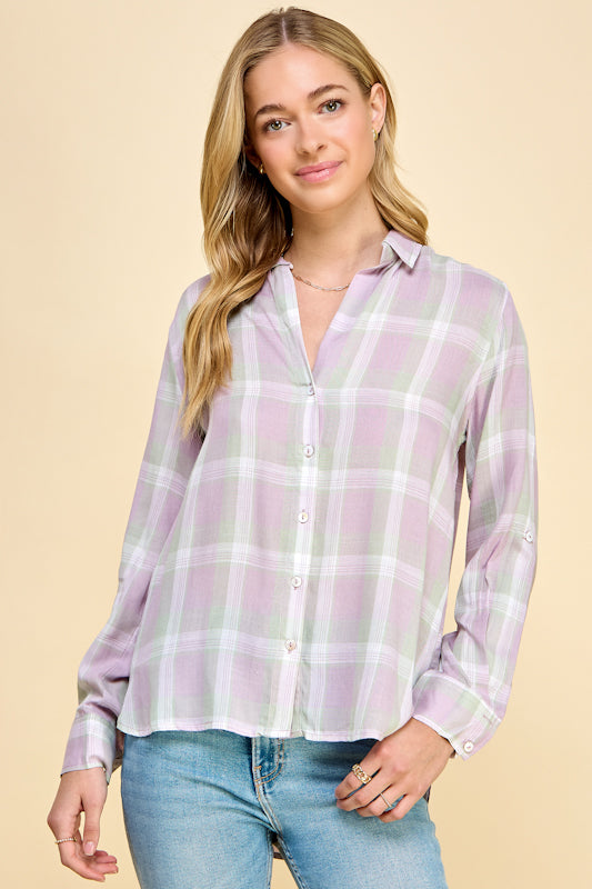 Audrey Plaid Button-Up