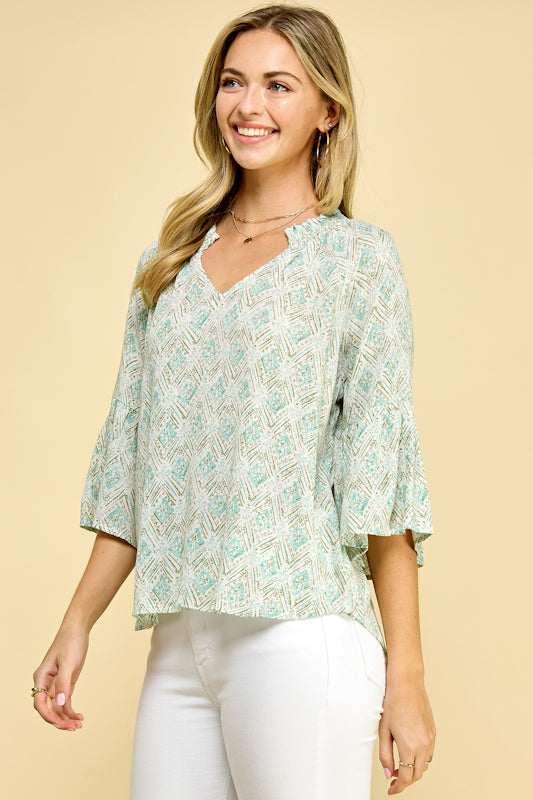 Pyramid Lake Ruffle Sleeve Top