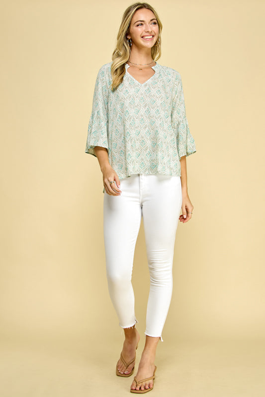 Pyramid Lake Ruffle Sleeve Top