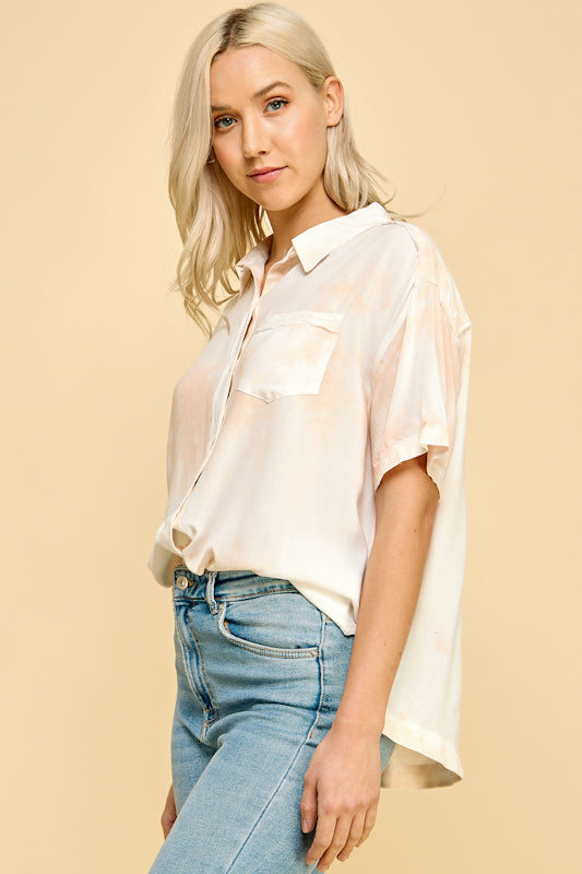 Brie Tie Dye Button Down Shirt