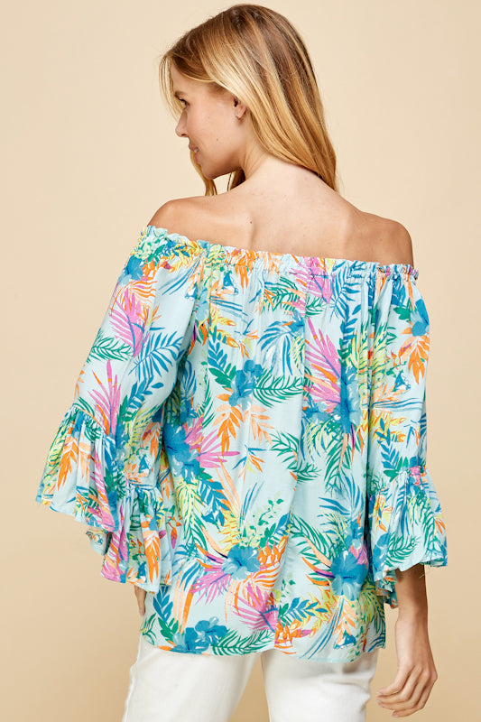 Tropical Garden Off-the-Shoulder Blouse