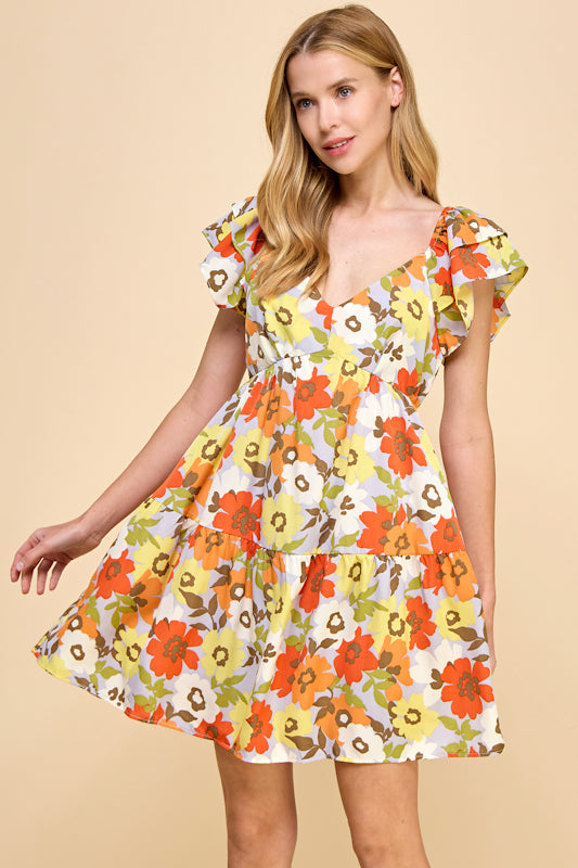 Blooming Flutter Mini Dress