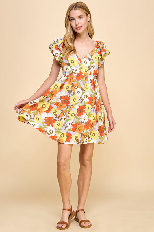 Blooming Flutter Mini Dress