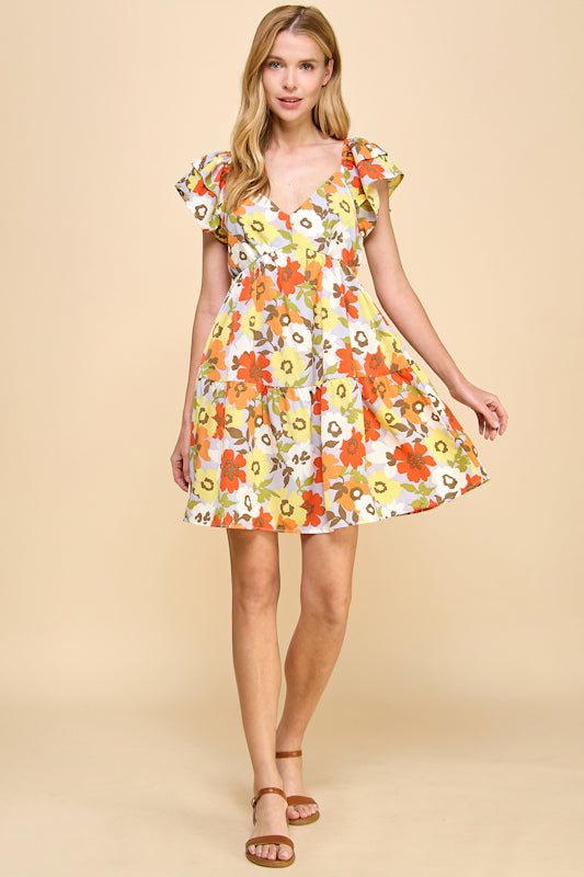 Blooming Flutter Mini Dress