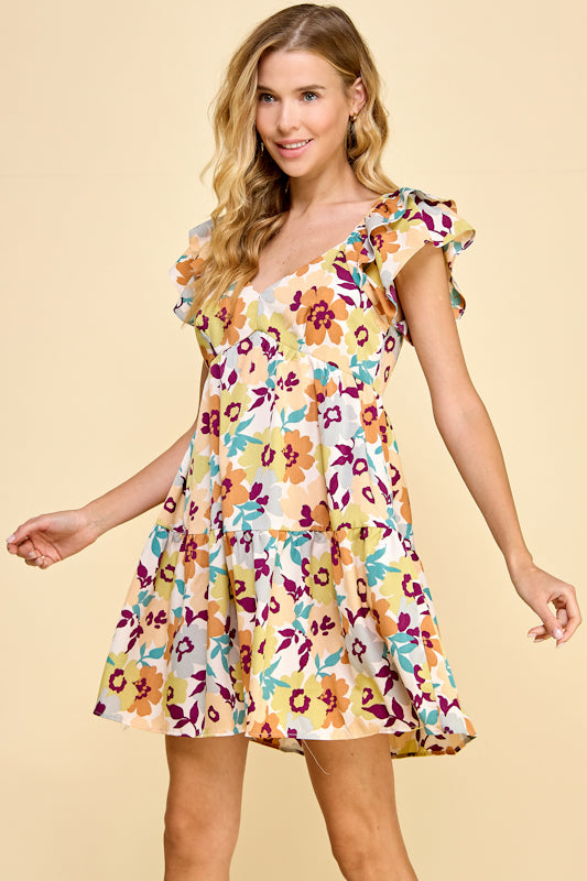Blooming Flutter Mini Dress