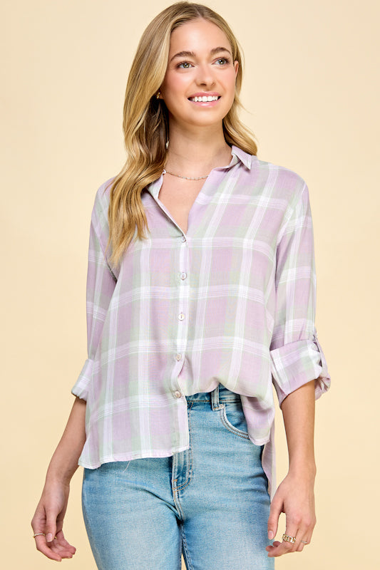 Audrey Plaid Button-Up