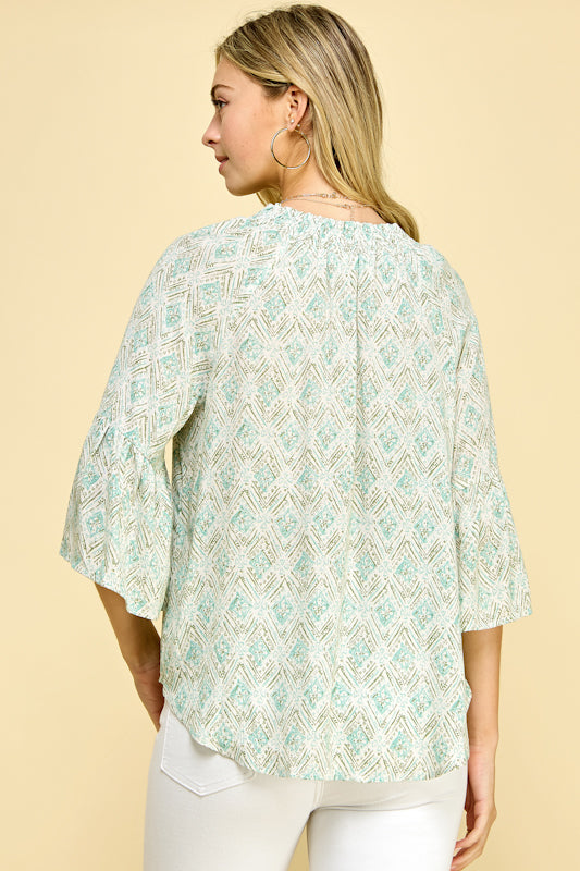 Pyramid Lake Ruffle Sleeve Top