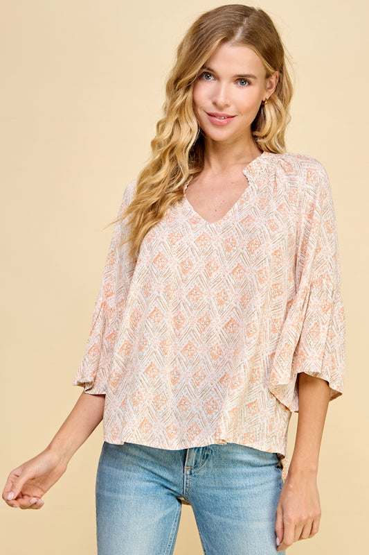 Pyramid Lake Ruffle Sleeve Top