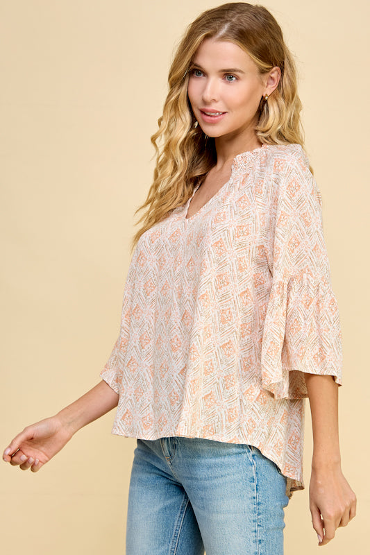 Pyramid Lake Ruffle Sleeve Top