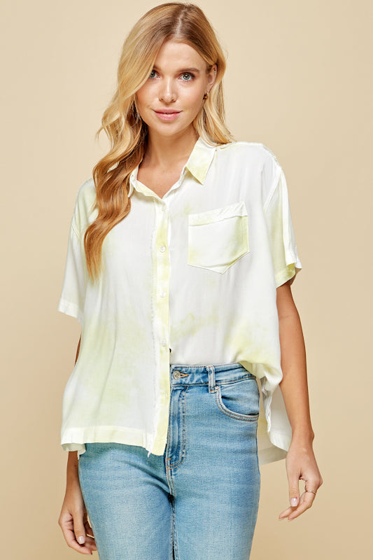 Brie Tie Dye Button Down Shirt