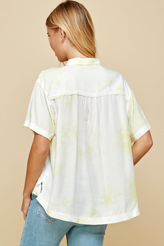 Brie Tie Dye Button Down Shirt