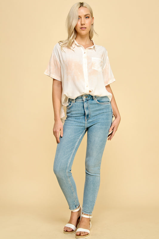 Brie Tie Dye Button Down Shirt
