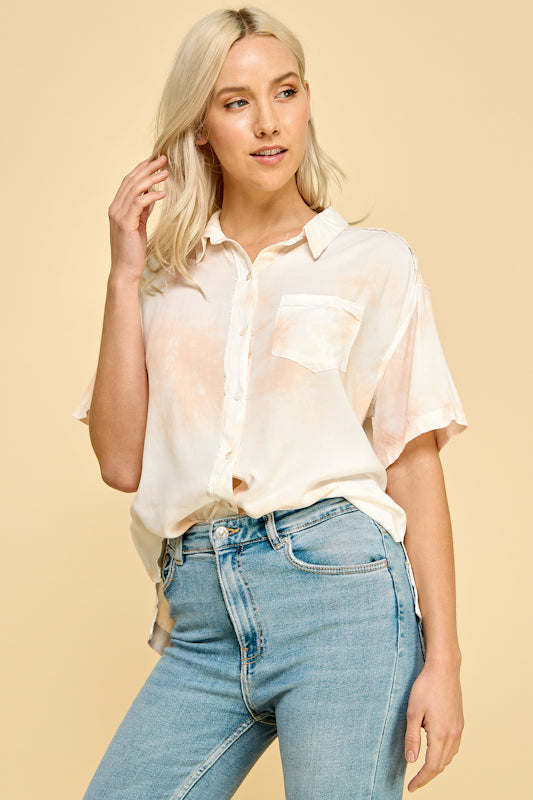 Brie Tie Dye Button Down Shirt